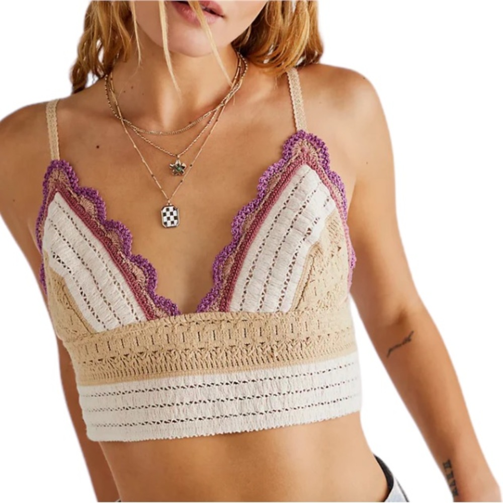 NWT Free People “Another Weekend” Longline Bralette/Crop Top  (F)
